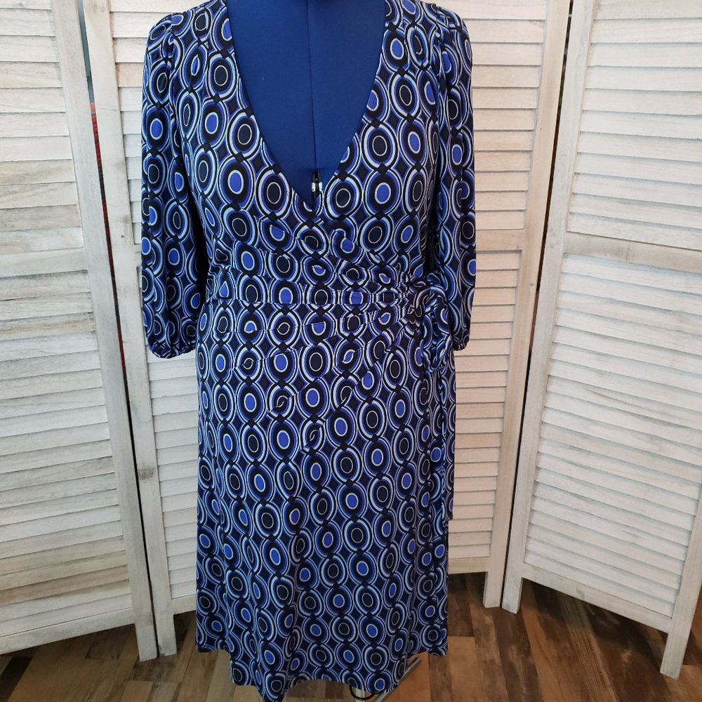 Bijou Bijou Blue Retro Wrap Dress L